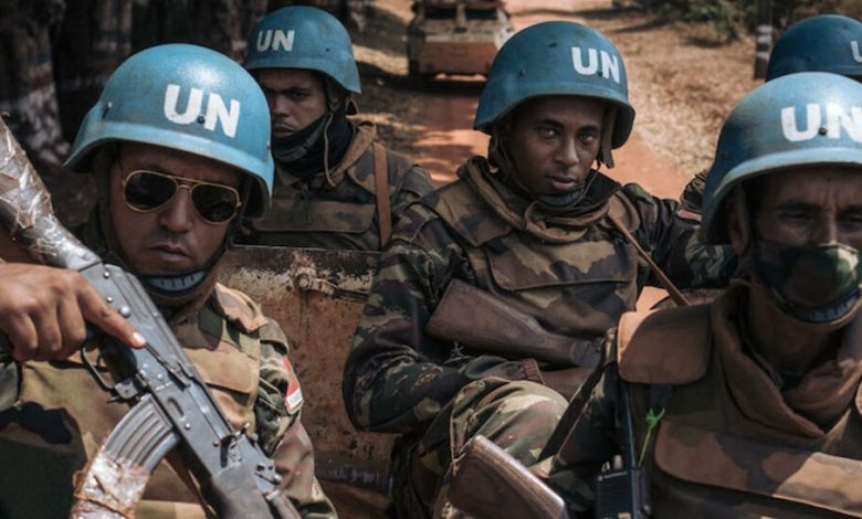 Des soldats onusiens en patrouille en Centrafrique