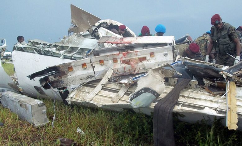 Image d'archive d'un crash d'un avion de la MONUSCO en RDC