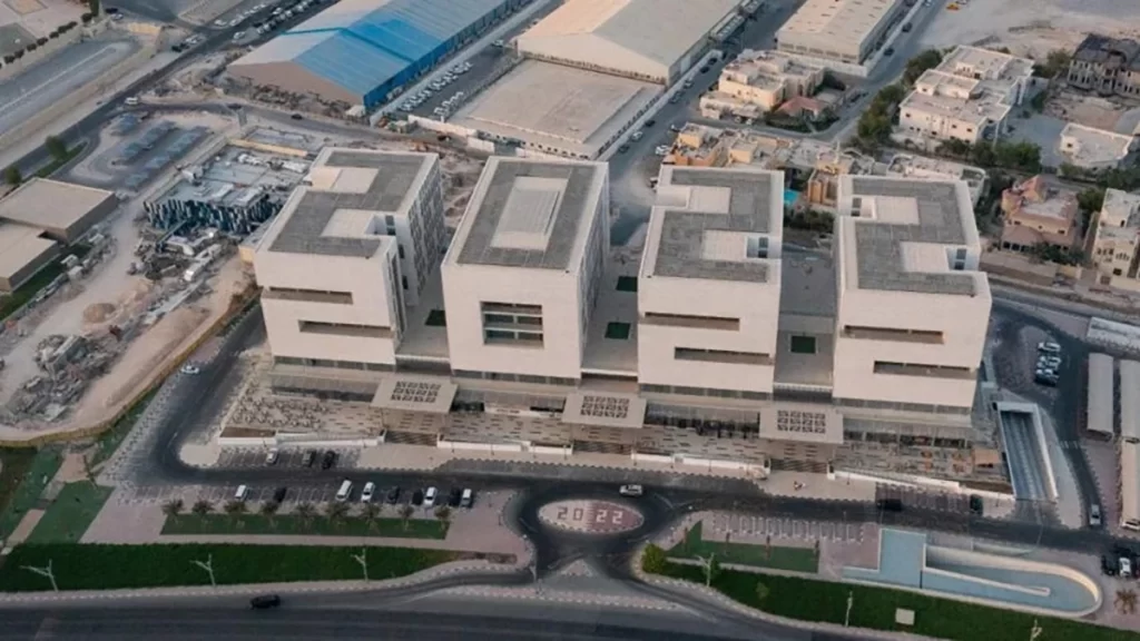 Les 4 immeubles en forme de chiffre 2022 construit au Qatar pour la Coupe du Monde