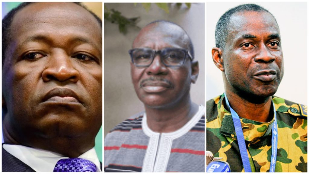 Blaise Compaoré, Hyacinthe Kafando et Gilbert Diendéré, les présumés assassins de Thomas Sankara lors du Coup d'Etat de 1987 au Burkina Faso