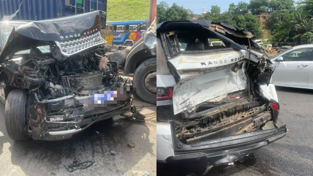 Les voitures de Kérozen detruites dans un accident de circulation de son retour de Yamoussoukro.
