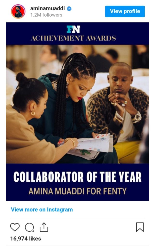 Amina Muaddi collaboratrice de Rihanna 
