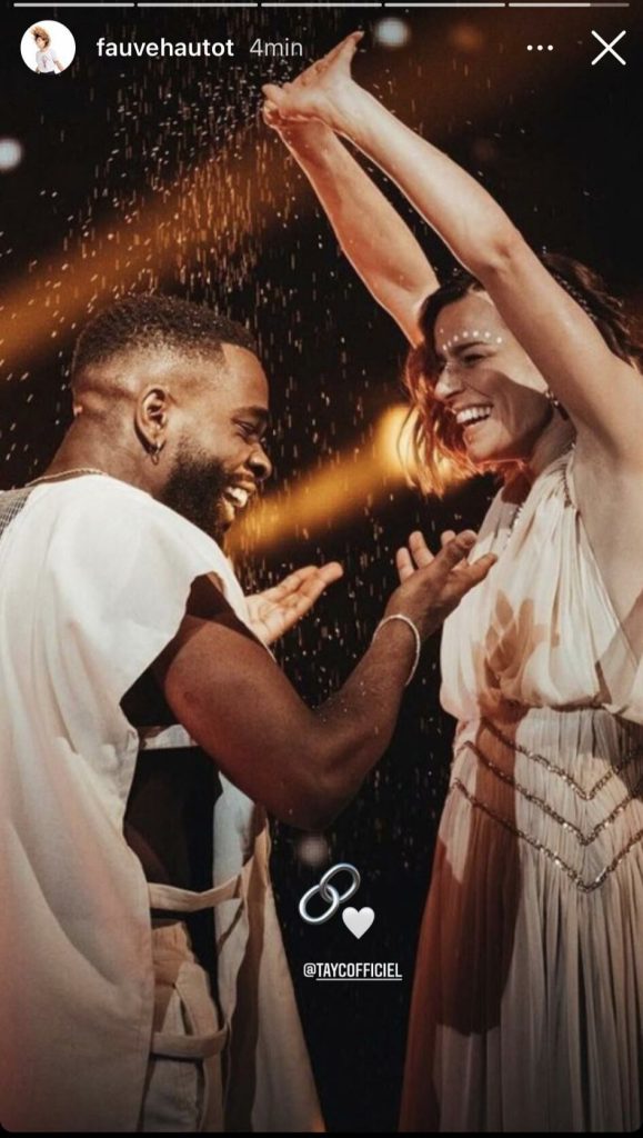 Capture d'écran du compte Instagram officiel de Fauve Hautot pour célébrer sa victoire avec Tayc à la 11 ème édition de Danse avec les stars 
