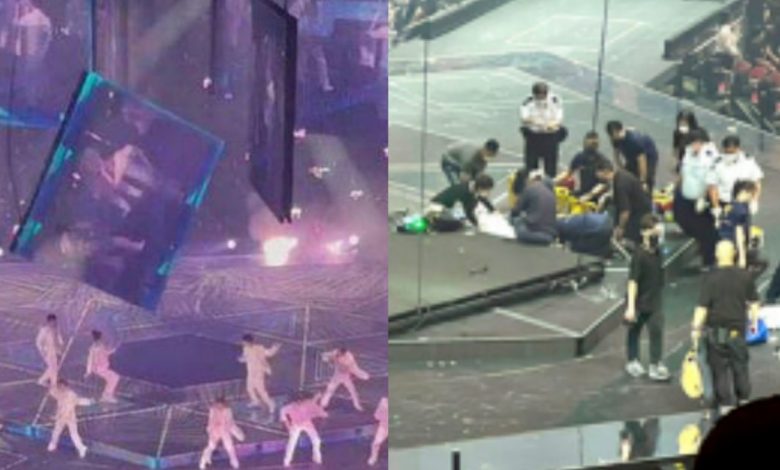 À Hongkong, un écran géant s’écrase sur scène en plein concert du groupe boys band Mirror. Le bilan fait état de deux danseurs blessés.