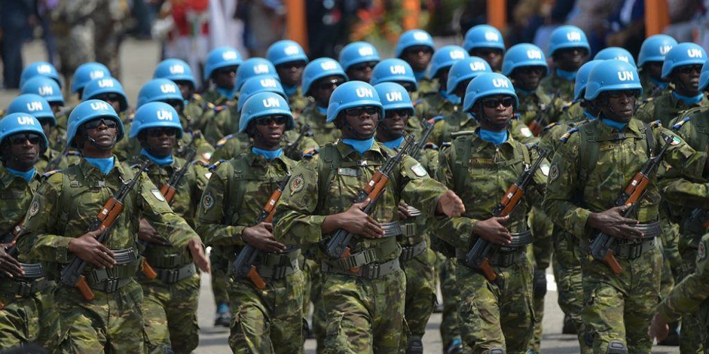 casques bleus de l'ONU. Images Jeune Afrique