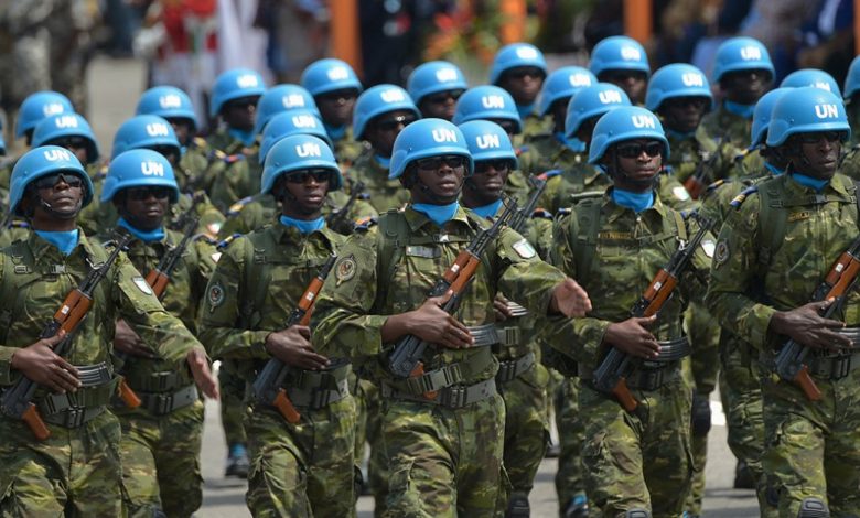 casques bleus de l'ONU. Images Jeune Afrique