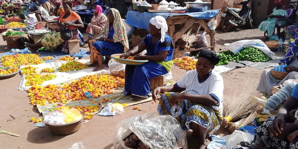 Burkina Faso, illustration de marché pauvre 
