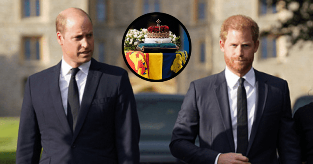 Décès Elizabeth II : Les princes Harry et William au chevet du cercueil