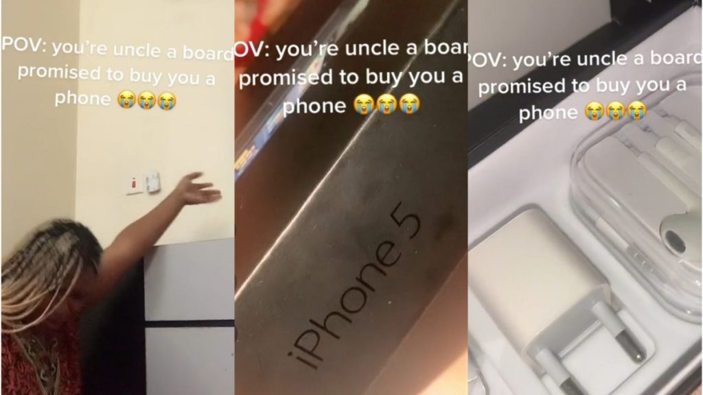 Obianuju, Une nigériane d'environ 30 ans, déçue après que son oncle basé à l’étranger lui a envoyé un tout nouvel iPhone 5.