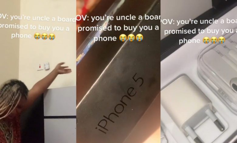 Obianuju, Une nigériane d'environ 30 ans, déçue après que son oncle basé à l’étranger lui a envoyé un tout nouvel iPhone 5.