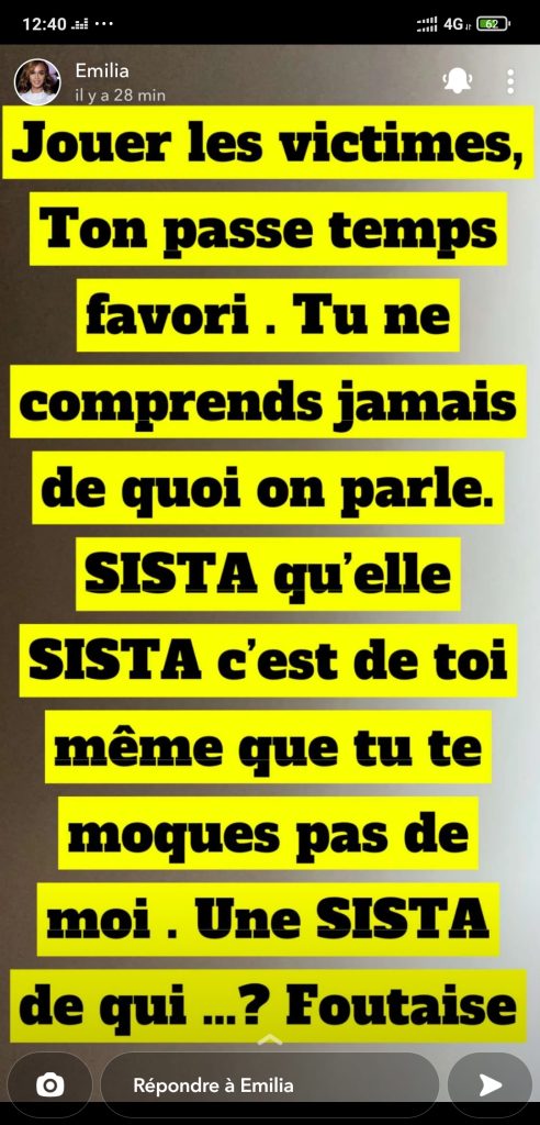 Coco Emilia exprime sa déception vis-à-vis de Nathalie qui se victimise