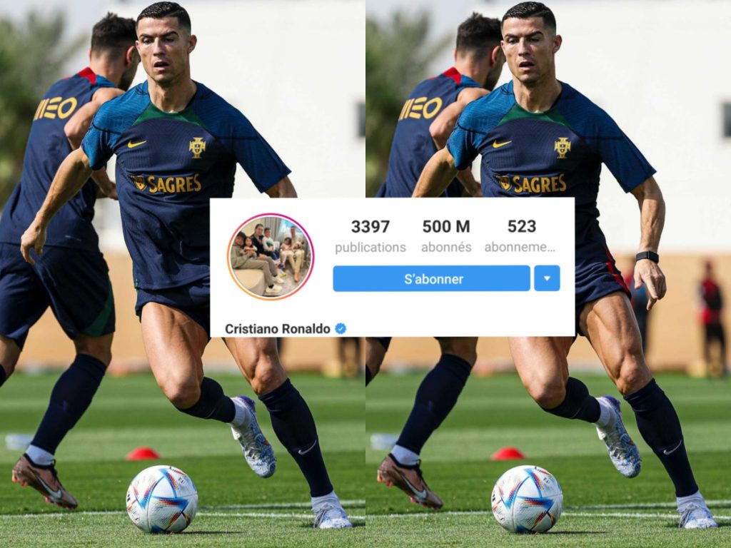 Avec plus de 500 millions d'abonnés sur Instagram, Cristiano Ronaldo devient l'une des personnes les plus suivies du monde.