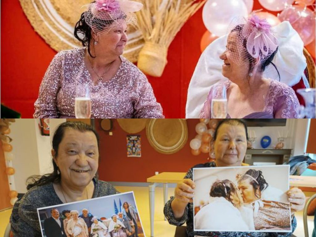 Liliane et Andrée, 72 ans se sont dit oui dans un EHPAD en France après 47 ans de relation secrète. Elles se sont connus à 25 ans.