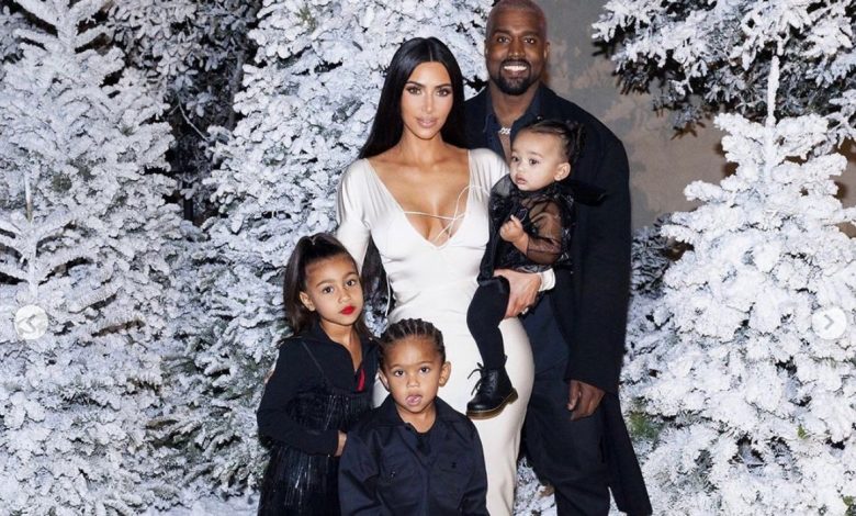 Kanye West, Kim Kardashian et leurs enfants
