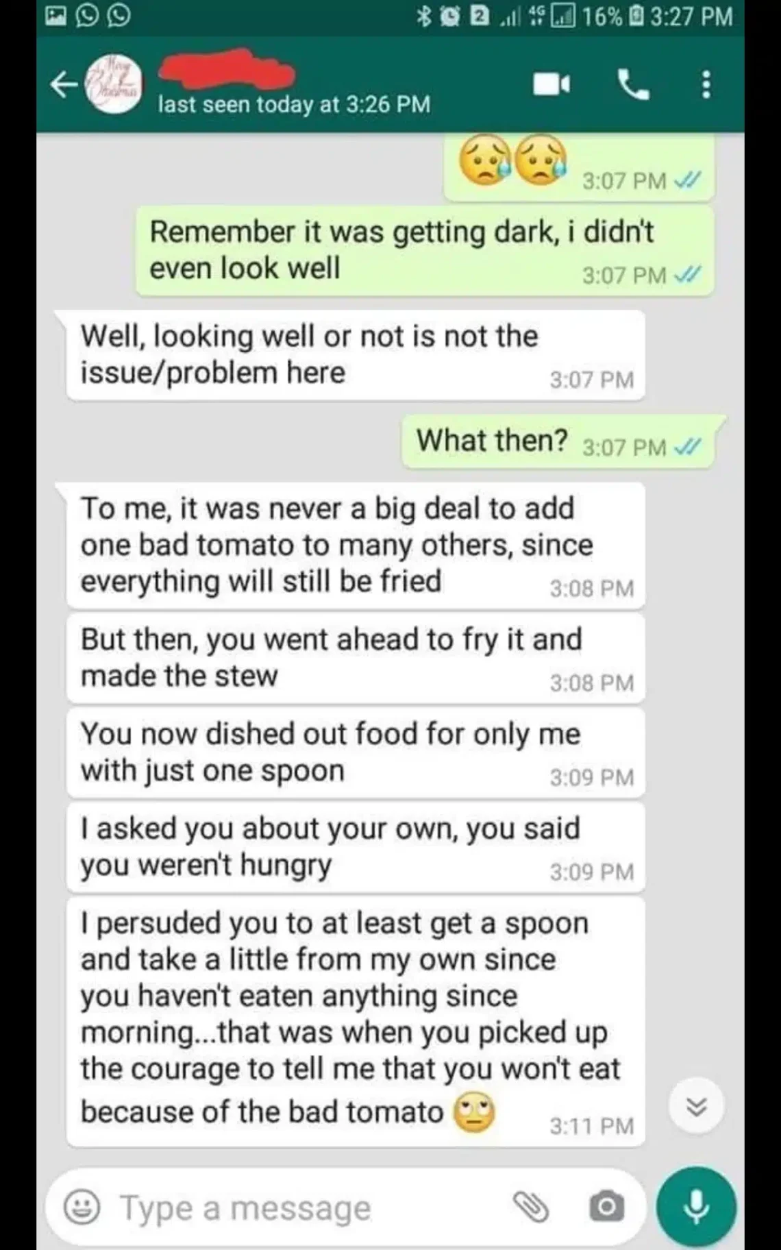 Un homme rompt d'avec sa petite amie pour avoir cuisiné un ragoût avec des tomates pourries. Elle a refusé de manger le repas.
