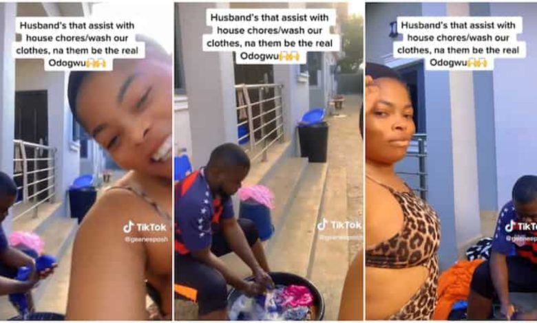 Une femme filme son époux en train de faire la lessive et le poste sur les réseaux sociaux pour vanter ses mérites, mais déclenché sans le vouloir une polémique