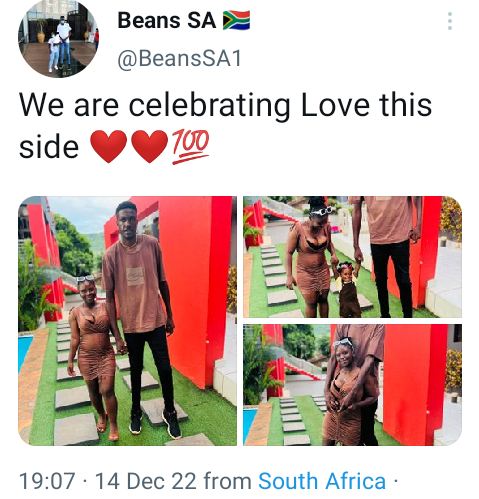 Nous célébrons l'amour de ce côté-ci. Thabelo Glen Madiba et sa fiancé Pfunzo Mukwevho 