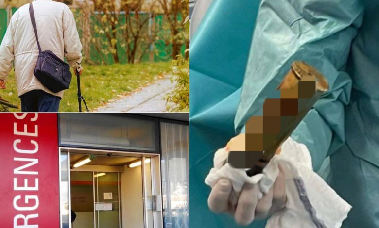 À Toulon, un vieillard de 88 ans s'est présenté dans un hôpital avec un obus dans l'anus. Il a été sauvé après l'évacuation de l'hôpital.