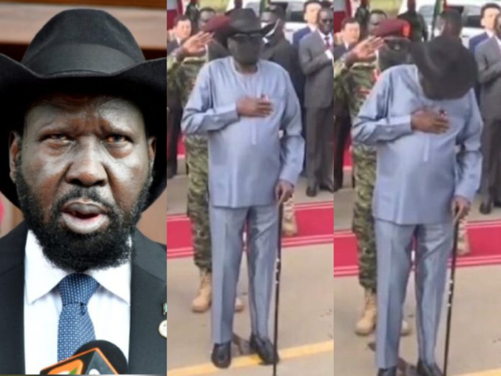 En pleine cérémonie, diffusée en direct le président du Soudan du Sud, Salava Kiir Mayardit se pisse dessus devant tout le pays entier.