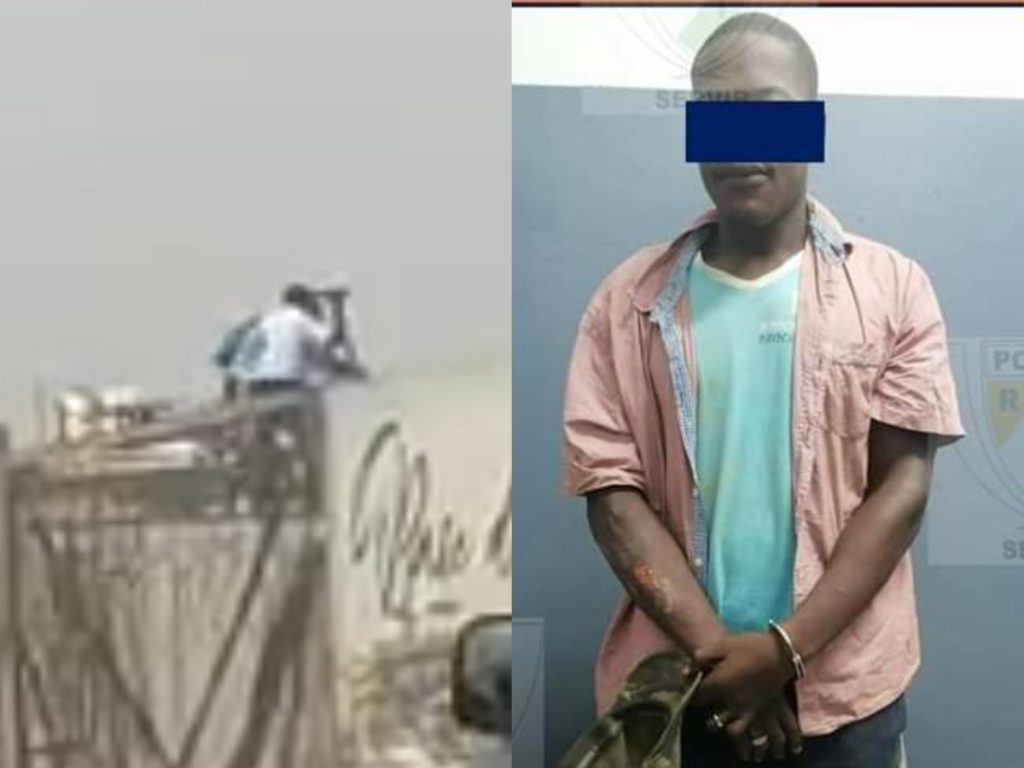 Un présumé voleur tente de voler une moto sur le chantier du 3e pont d'Abidjan et se fait tabasser puis livrer à la police.