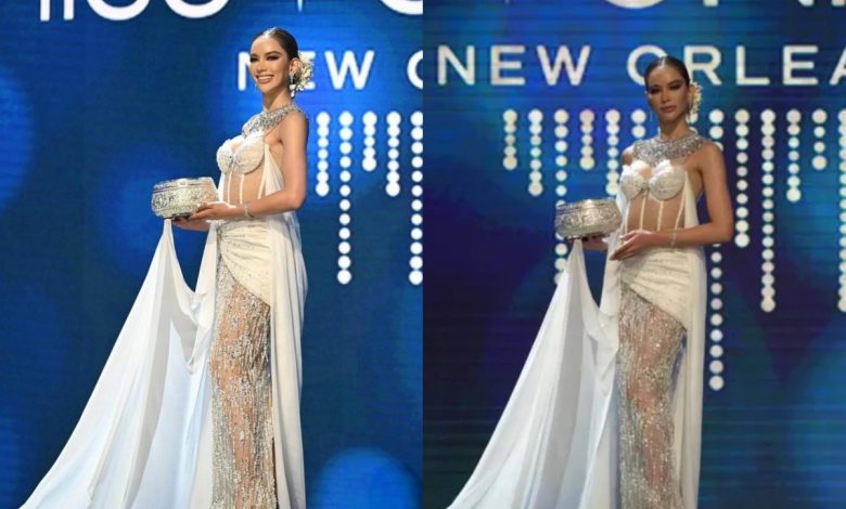 Pour cette édition de miss Univers, la miss thaïlandaise Anna Sueangam-iam s'est vêtue d'une robe à base de languettes de cannette.