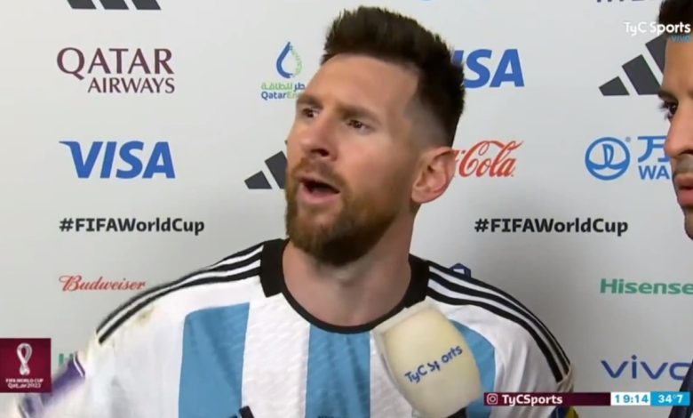 Lionel Messi lors de la prononciation du Qué miras bobo contre un joueur hollandais
