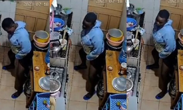 Une femme de ménage a été surprise en train d'uriner dans la cuisine lors de son premier jour de travail. La vidéo est choquante...