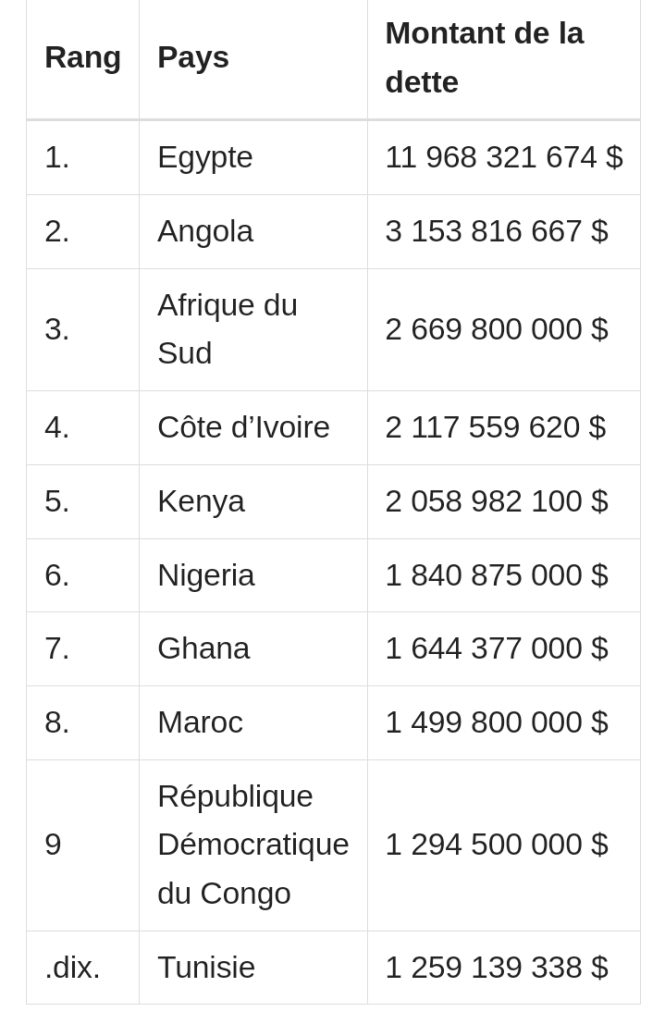 Les 10 pays africains qui doivent le plus au FMI